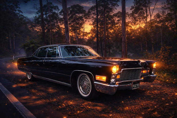 68 Black Cadillac Melbourne dusk 68 Black Cadillac Melbourne dusk